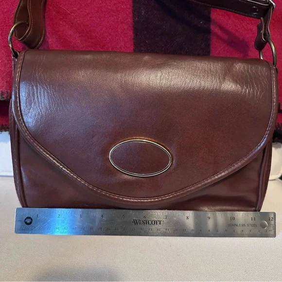 Adorable VGUC Vintage Brown Naugahyde Tandem Handbag - Picture 2 of 12